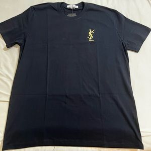 Unisex Black and gold logo YSL t-shirt
